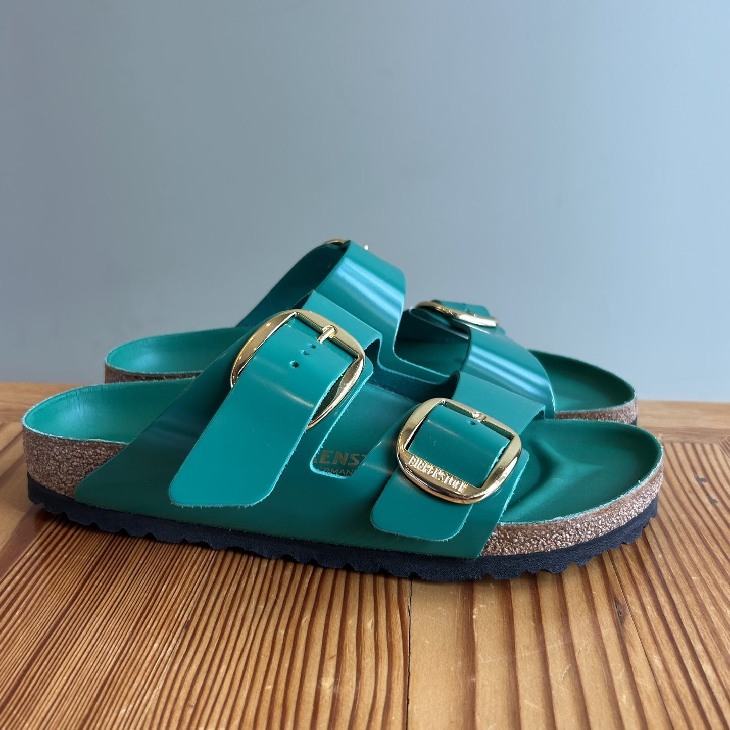 40 / 9-9.5 - Birkenstock Digital Green Big Buckle Arizona Sandals NEW 0817JE
