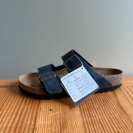 39 / 8 - Birkenstock Black Leather Arizona Soft Footbed Shoes NEW w/ Box 0721DK