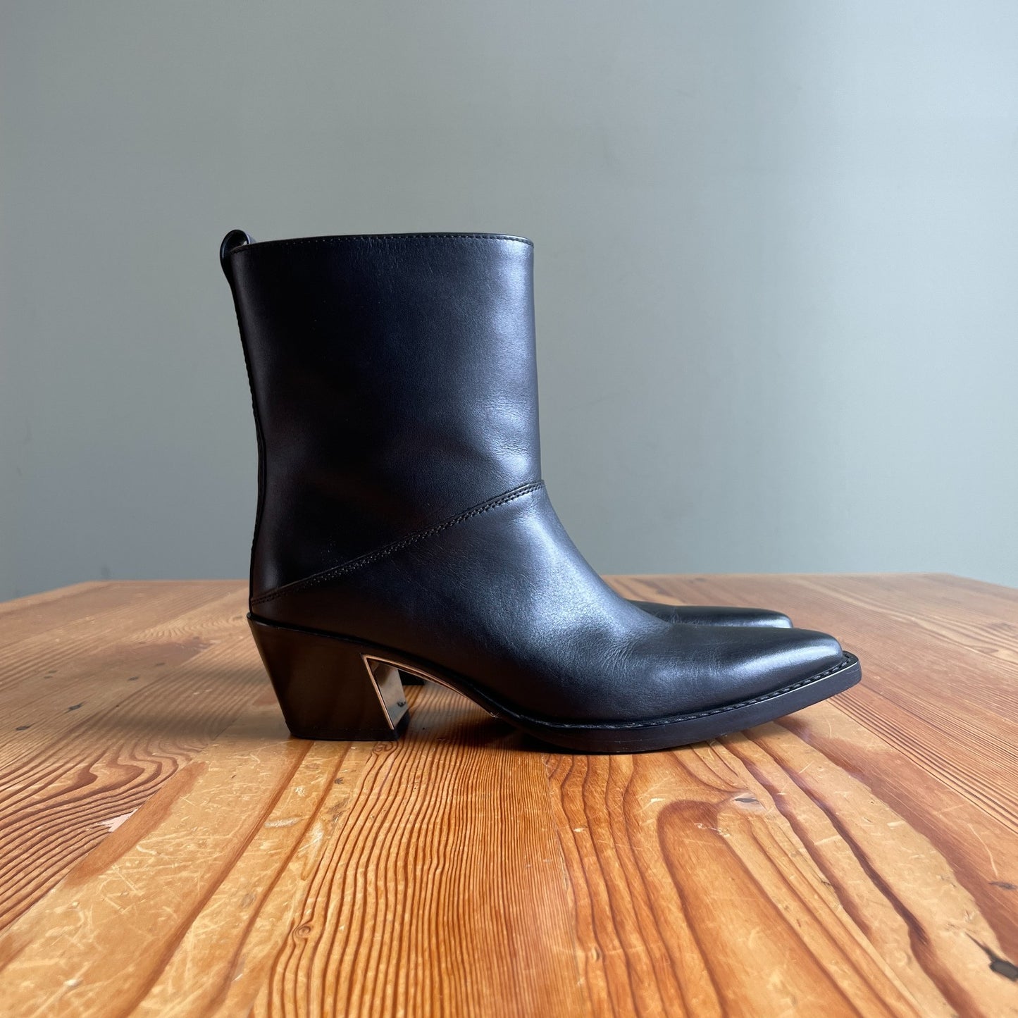 39 / 9 - 3.1 Philip Lim Black Leather $750 Pointed Downtown Ankle Boots 1125KG