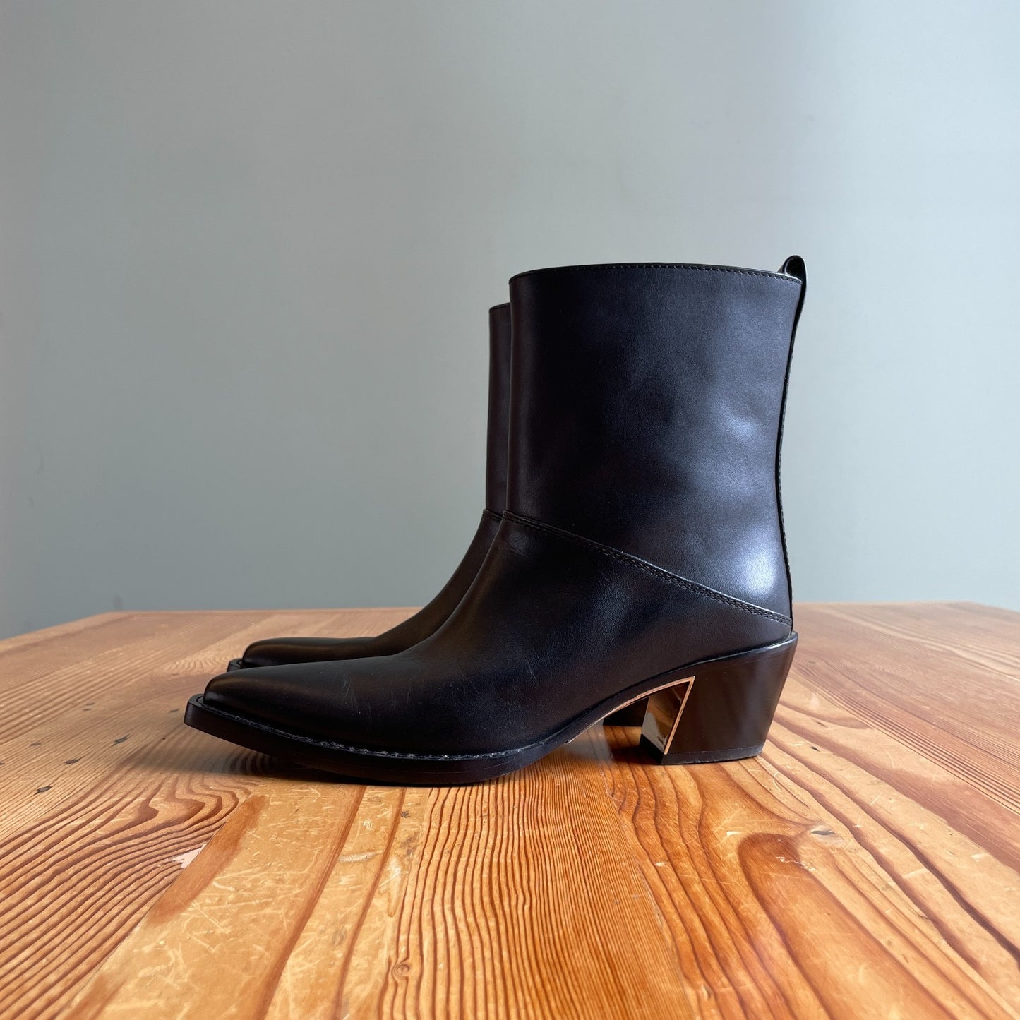 39 / 9 - 3.1 Philip Lim Black Leather $750 Pointed Downtown Ankle Boots 1125KG