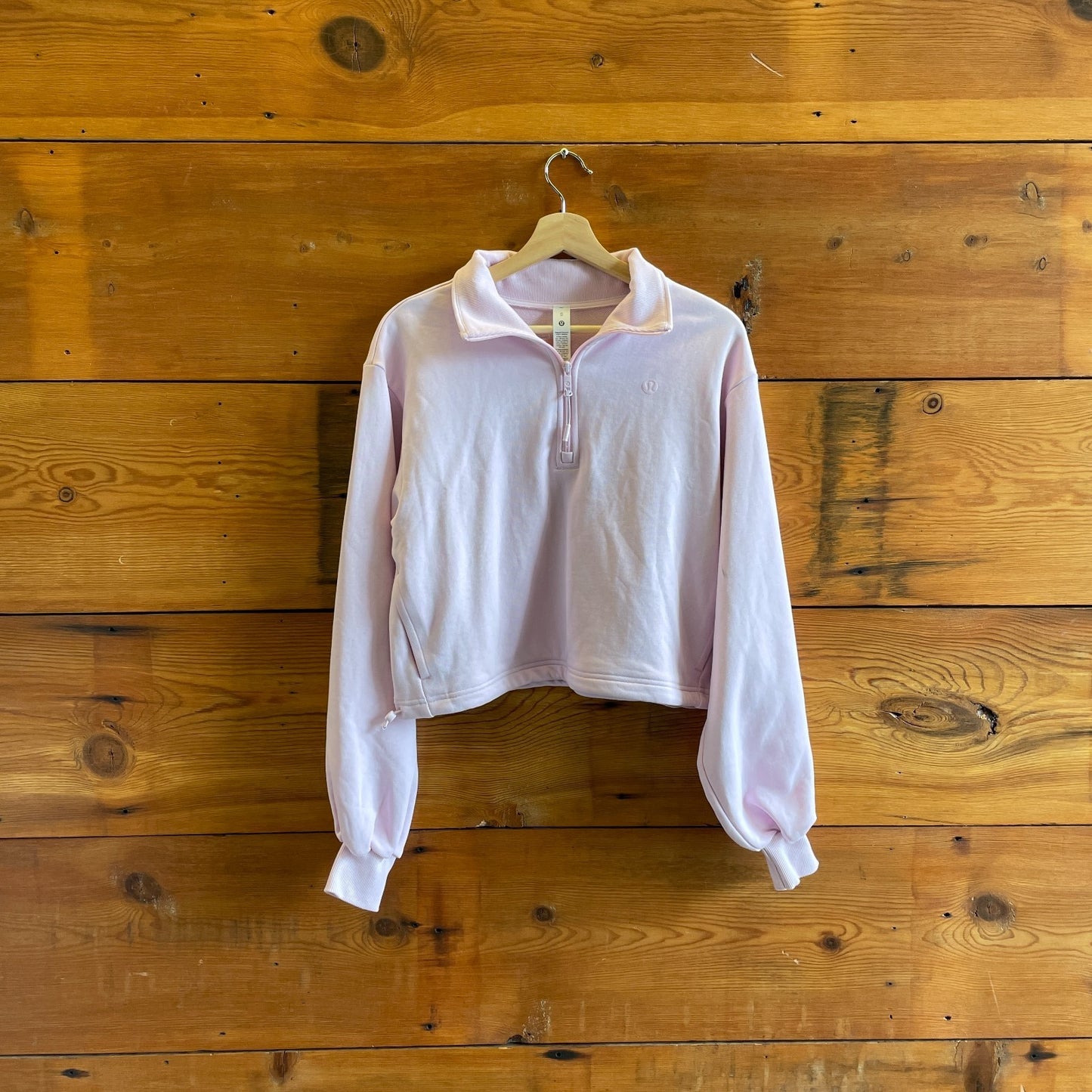 XS - Lululemon Light Pink $118 Cotton Terry Tennis Half Zip Sweatshirt 0703SC