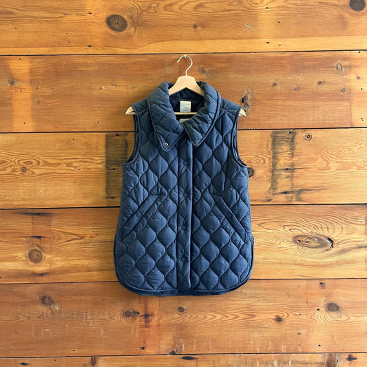 S - Kit + Ace Navy Quilted All Day Womens Longer Length Puffer Vest 1125KG
