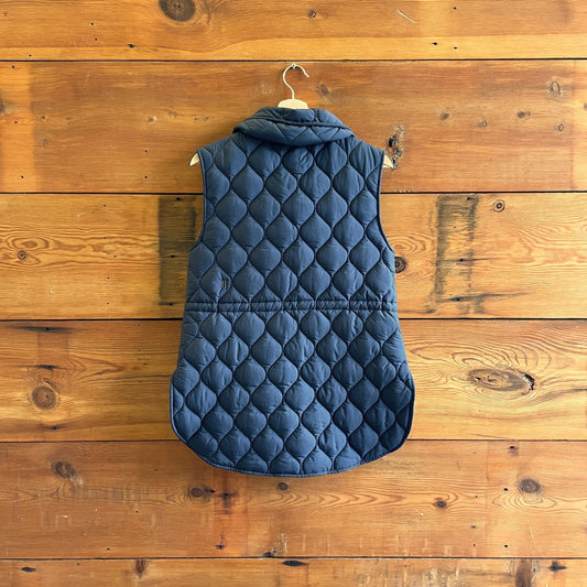 S - Kit + Ace Navy Quilted All Day Womens Longer Length Puffer Vest 1125KG