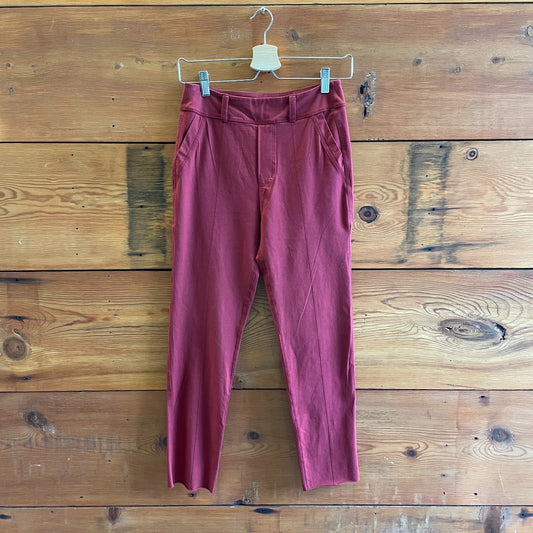 S - Frank & Eileen $228 Cranberry Red Murphy Trouser Leggings Pants 0120SC
