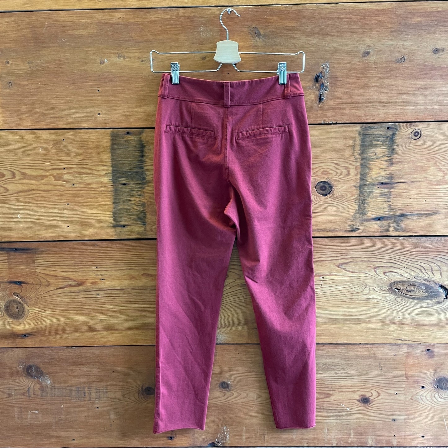 S - Frank & Eileen $228 Cranberry Red Murphy Trouser Leggings Pants 0120SC