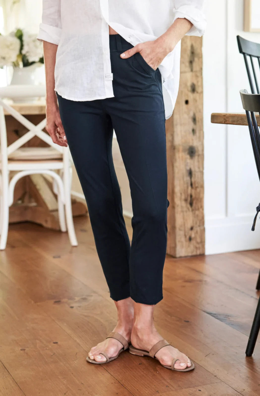 S - Frank & Eileen $228 Navy Billion Dollar Murphy Trouser Leggings 0120SC