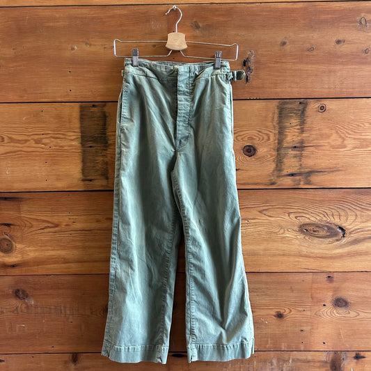 26 - Mother Green Cinch Greaser Button Fly Pants in Duffel Bag Wash 1206CC