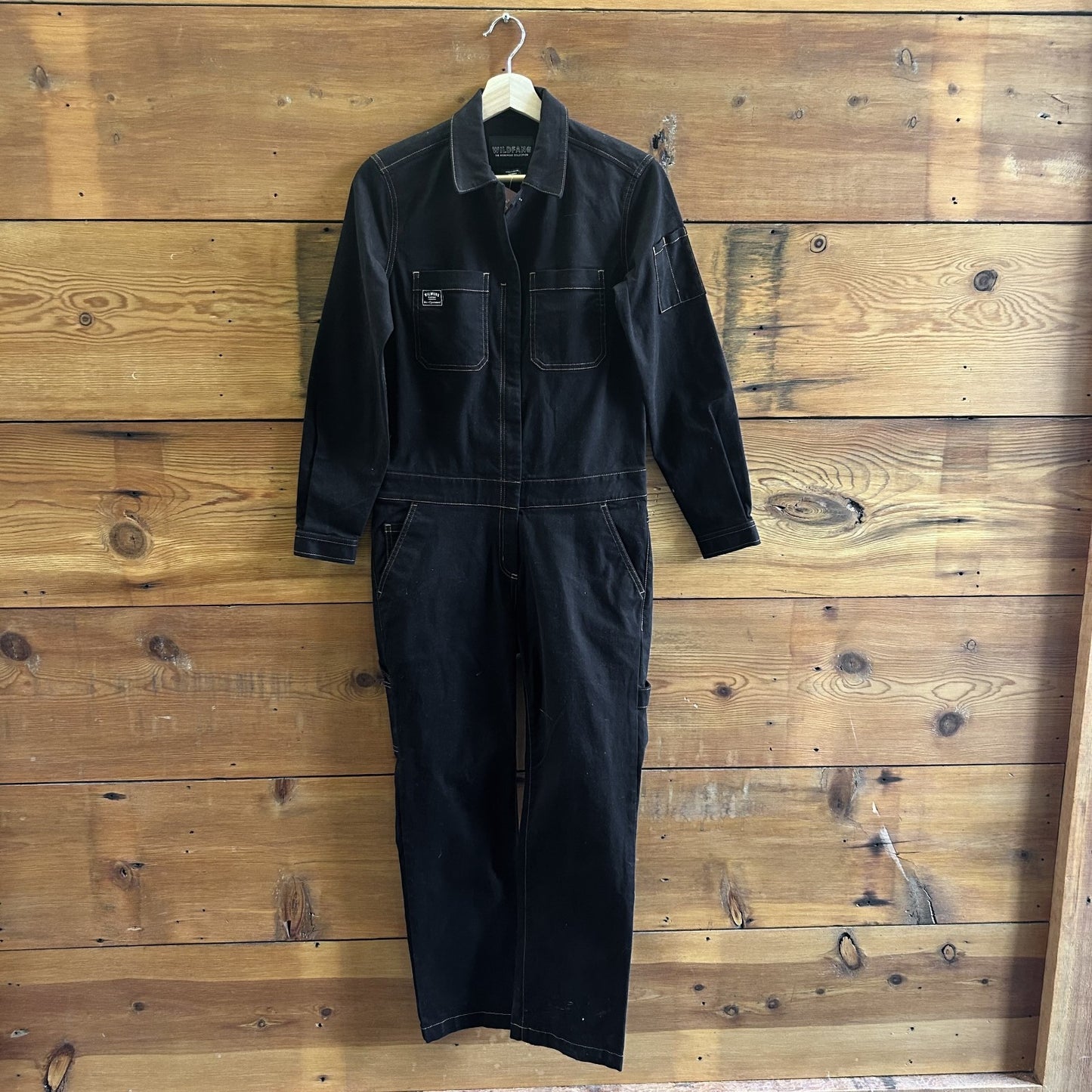 XS - Wildfang Black Long Sleeve Essential Coveralls Workwear Jumpsuit 0530JF