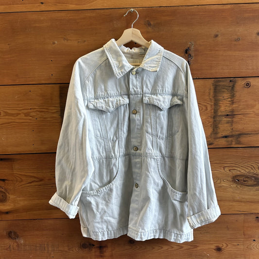 M / B - Roucha $265 Light Wash Bleached Denim Orwell Combo Jacket 1206CC