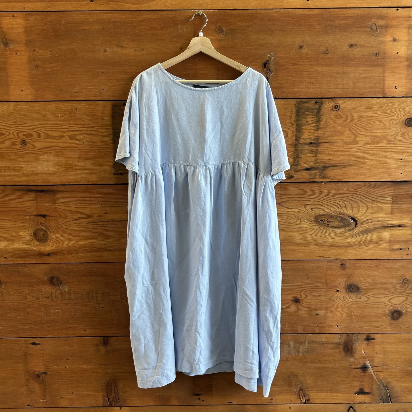 O/S - Noemiah $181 Light Blue Cecilia Classic Short Sleeve Dress 0824DC