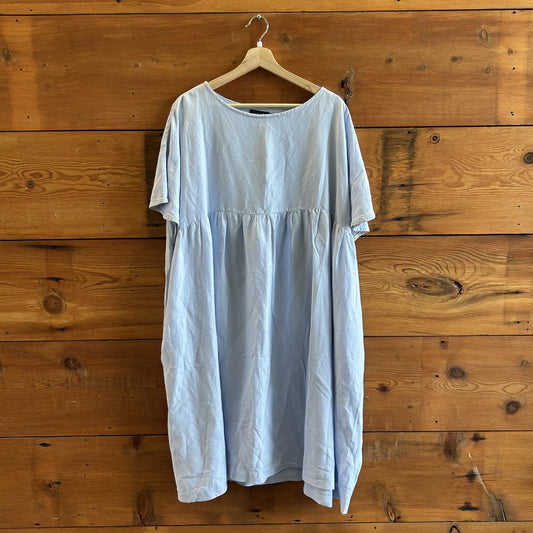 O/S - Noemiah $181 Light Blue Cecilia Classic Short Sleeve Dress 0824DC