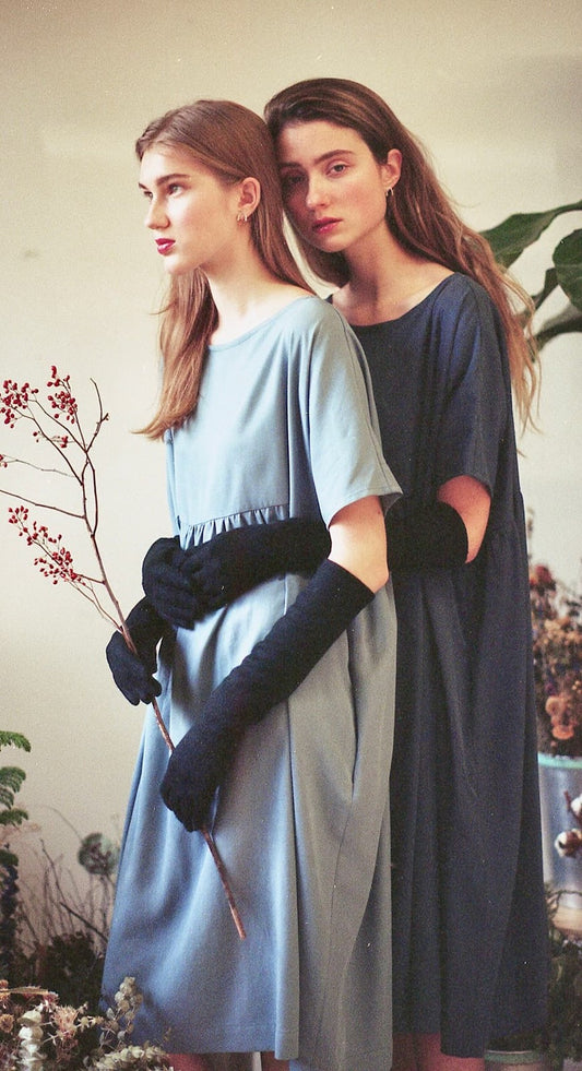 O/S - Noemiah $181 Light Blue Cecilia Classic Short Sleeve Dress 0824DC