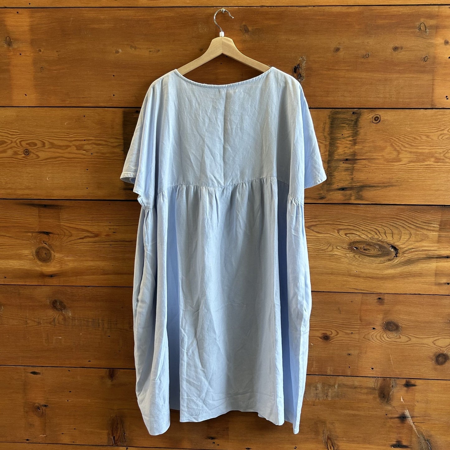 O/S - Noemiah $181 Light Blue Cecilia Classic Short Sleeve Dress 0824DC