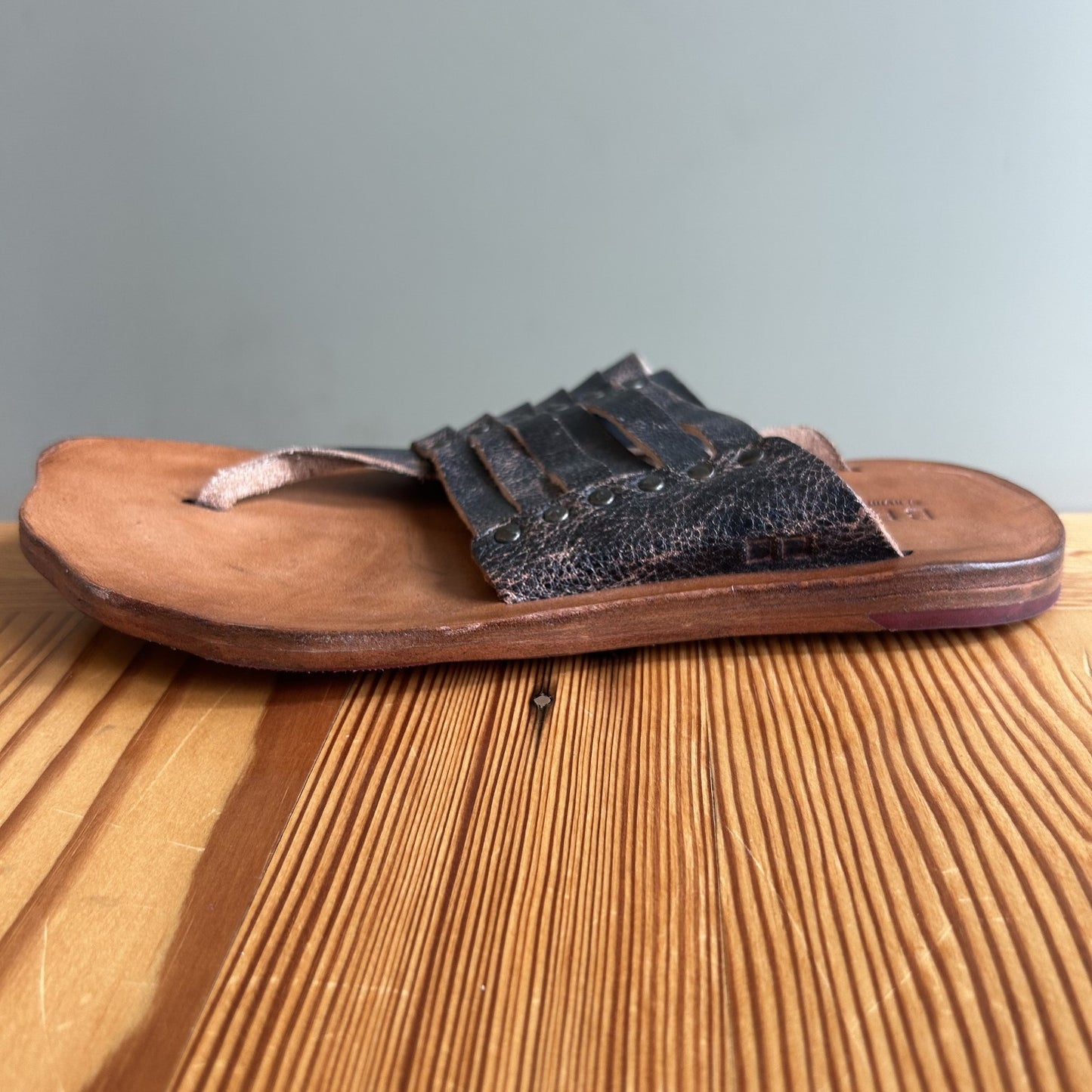 8.5 - Bed Stu Brown Leather Nemesis Flat Slide Slip-On Sandals 1206CC
