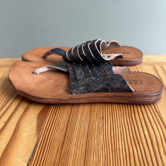 8.5 - Bed Stu Brown Leather Nemesis Flat Slide Slip-On Sandals 1206CC