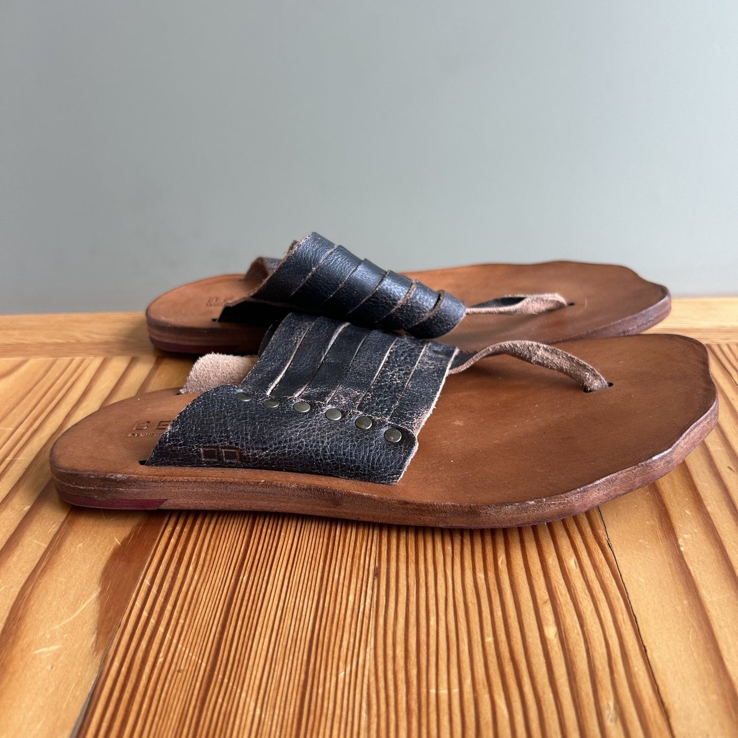 8.5 - Bed Stu Brown Leather Nemesis Flat Slide Slip-On Sandals 1206CC