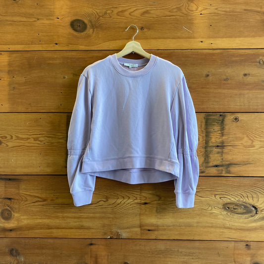 S - Tibi Lavender Purple Sculpted Sleeve Pullover Sweatshirt 1103ES