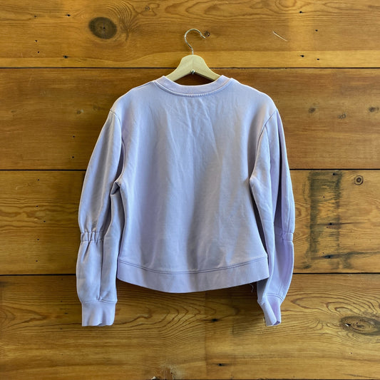 S - Tibi Lavender Purple Sculpted Sleeve Pullover Sweatshirt 1103ES
