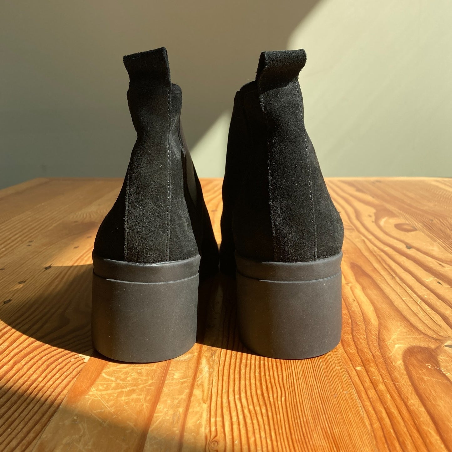 10 - Eileen Fisher Black Suede Waterproof Splash Wedge NEW Chelsea Boots 1215RJ