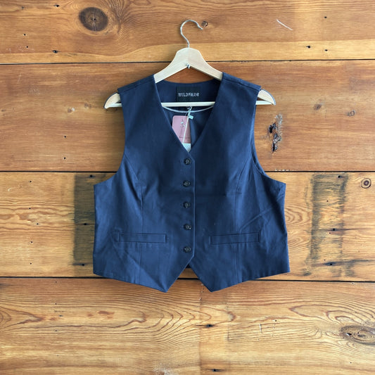 L - Wildfang NEW Navy Blue The Essential Vest 0530JF