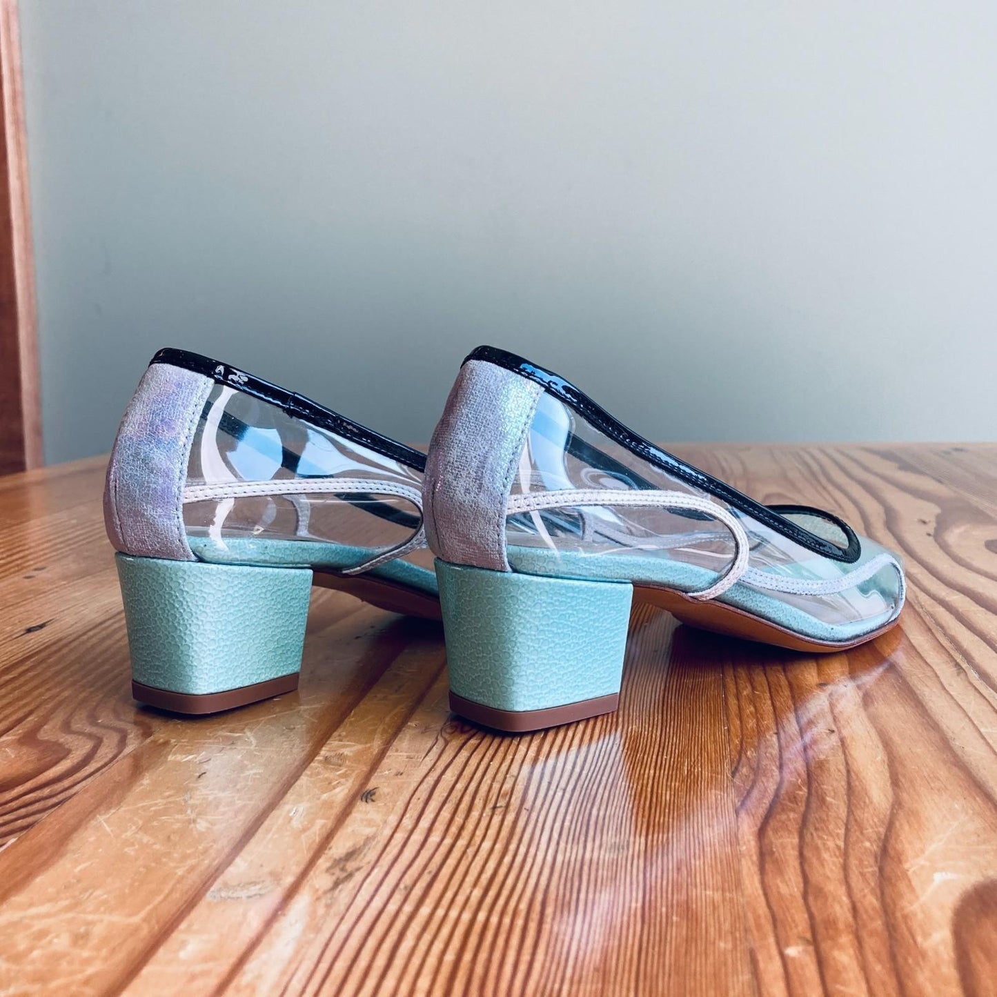 36 / 6 - Maryam Nassir Zadeh Clear Aqua Naima Pumps Shoes w/ Box 0103SA