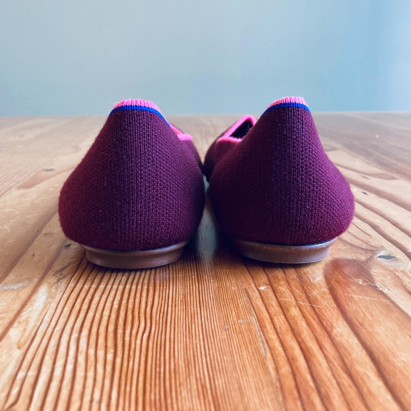 9 - Rothy's Currant Pink Merino Retired Pointed Toe Flats Shoes NEW 0523HS