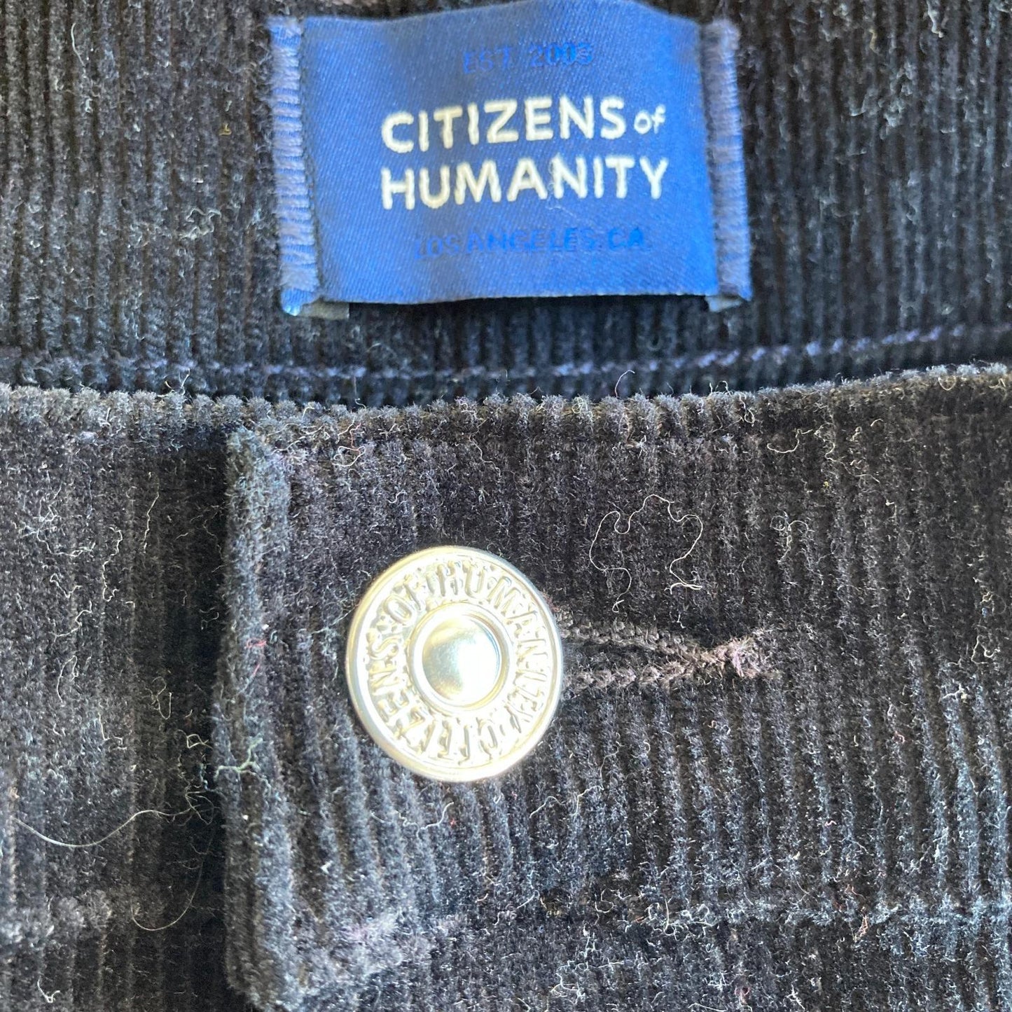 31 - Citizens of Humanity $340 Black Wide Leg Annina Corduroy Pants 0905AG