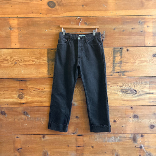 26 - Re/Done Stone Black Denim Button Fly High Rise Loose Jeans 0810RL