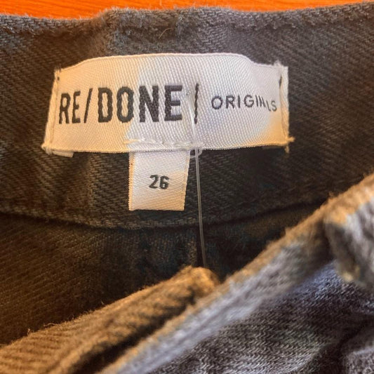 26 - Re/Done Stone Black Denim Button Fly High Rise Loose Jeans 0810RL