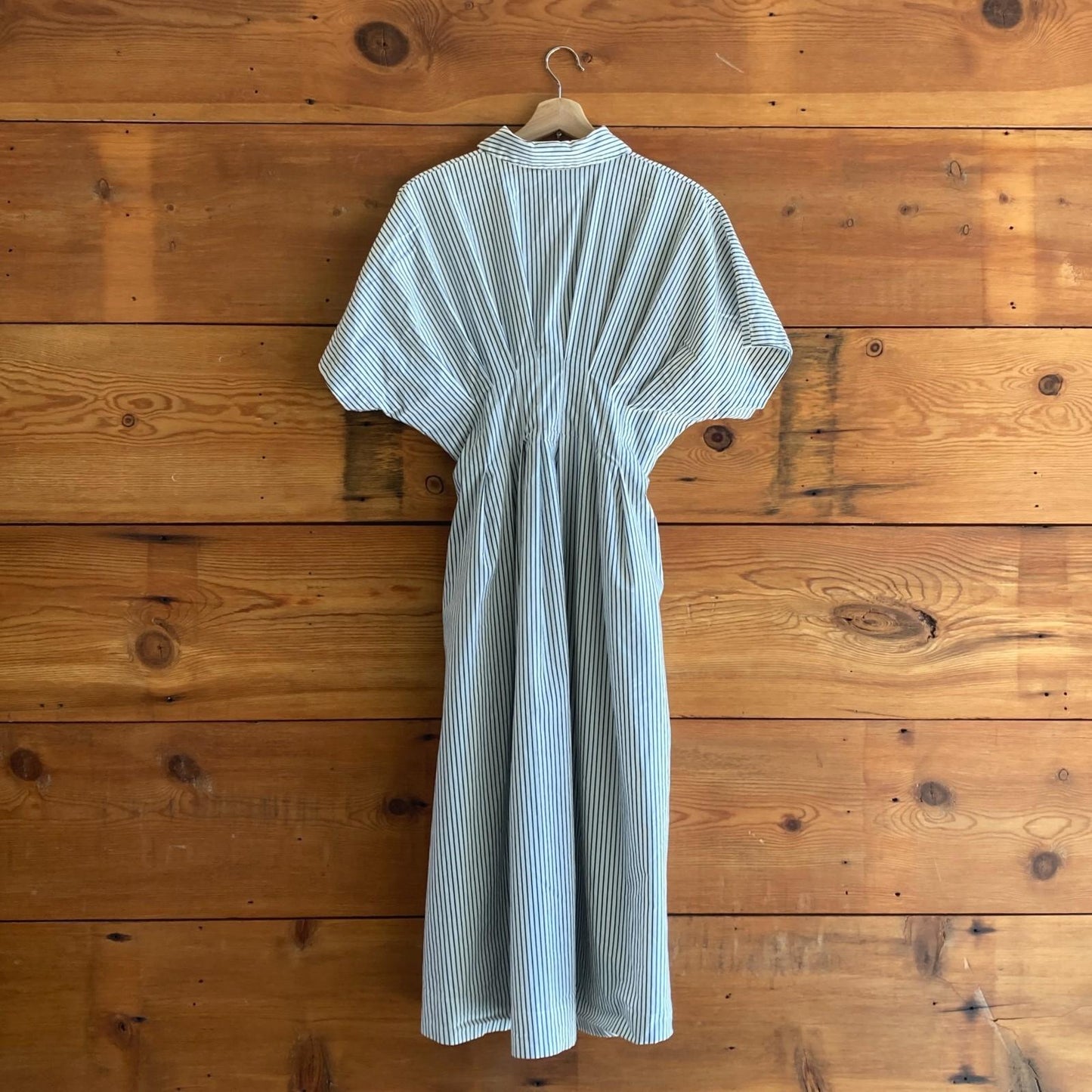 M Petite - Exquise Anthropologie Striped Tobie Button-Front Midi Dress 0916VB