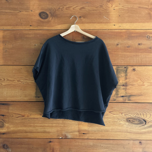 O/S - Frank & Eileen Black Short Sleeve Pullover Sweatshirt Top 0916VB