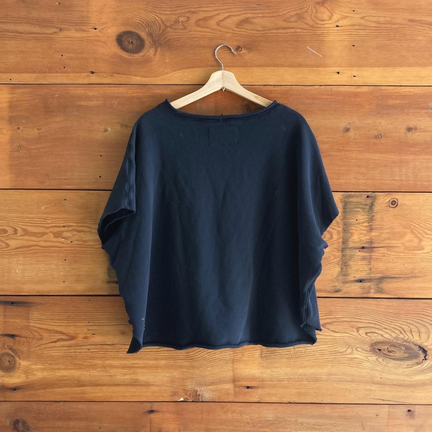 O/S - Frank & Eileen Black Short Sleeve Pullover Sweatshirt Top 0916VB