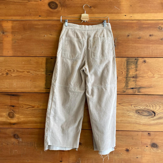 4 - Zii Ropa Beige Corduory High Rise Womens Wide Leg Pants 0910CC