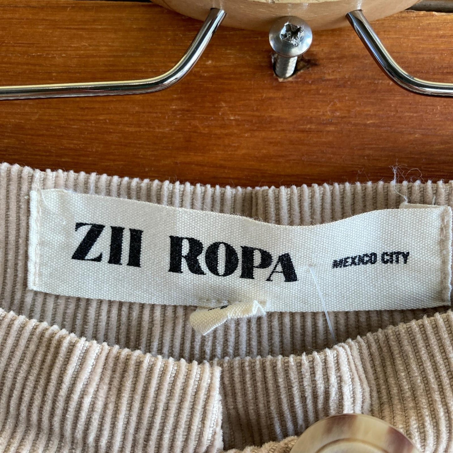 4 - Zii Ropa Beige Corduory High Rise Womens Wide Leg Pants 0910CC