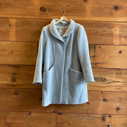 L - Wilfred Aritzia Heather Light Gray Wool Cashmere Cocoon Coat 0918NK