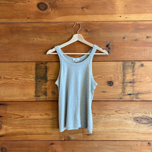 M - OZMA Natural Beige Boy Tank Regen Silk Noil Jersey Tank Top 0706MG