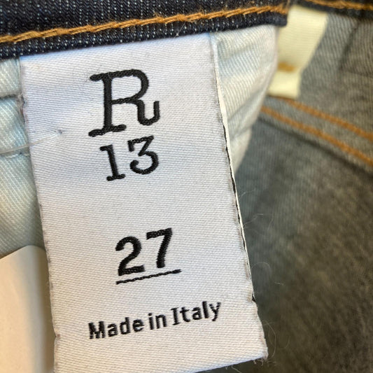27 - R13 Dark Wash Howell Indigo Wash Biker Boy Jeans 0915CM