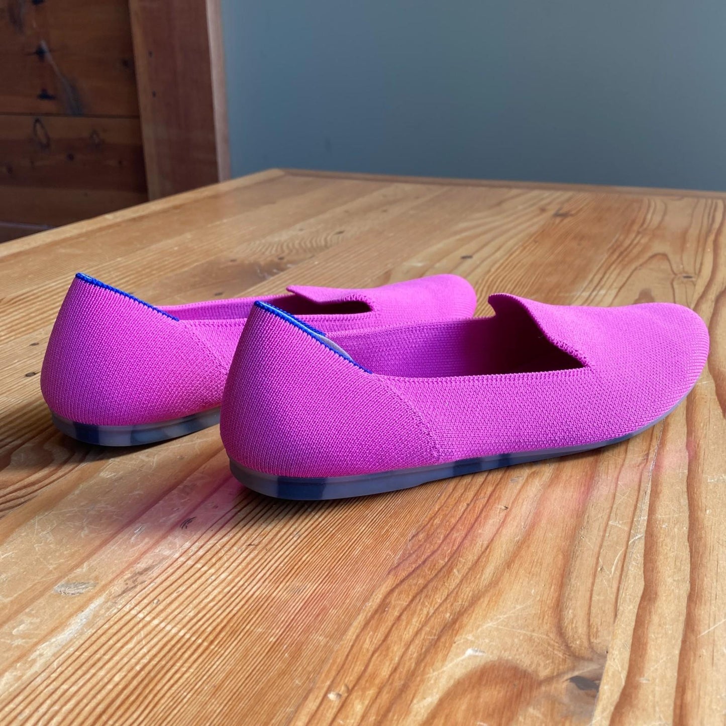 8.5 - Rothy's Pink Stretch Knit Classic Loafers Flats Shoes EUC 0124KG