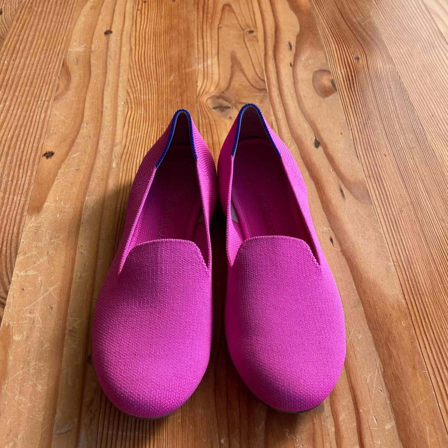 8.5 - Rothy's Pink Stretch Knit Classic Loafers Flats Shoes EUC 0124KG