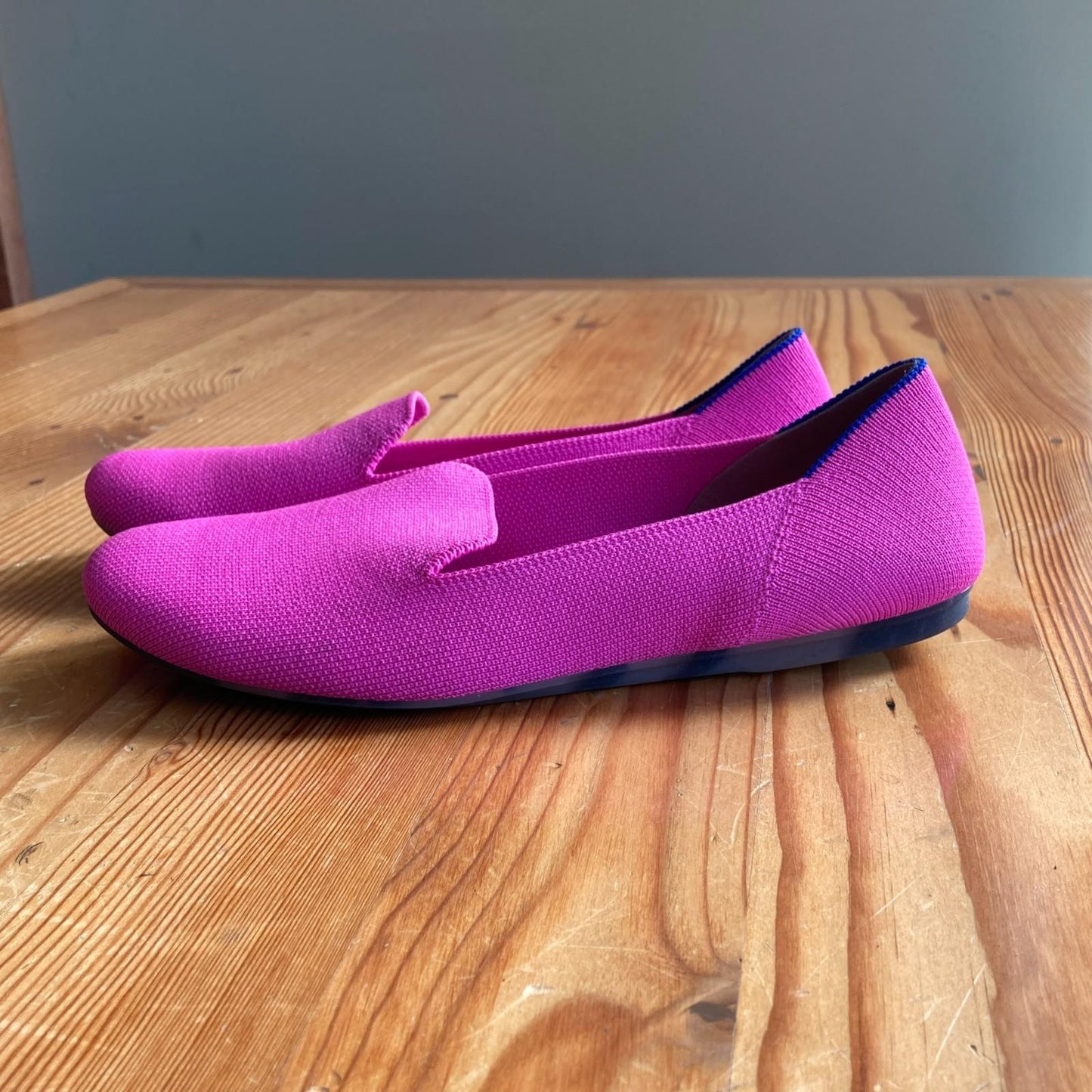 8.5 - Rothy's Pink Stretch Knit Classic Loafers Flats Shoes EUC 0124KG