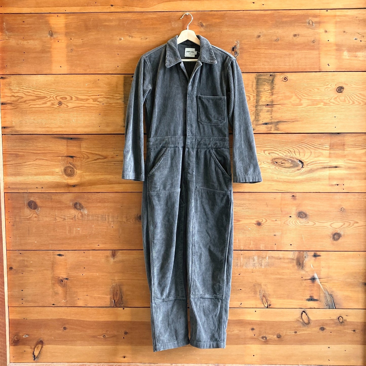 S - Rudy Jude Dark Gray Corduroy Utility Zip Up Jumpsuit Outfit 0312IG