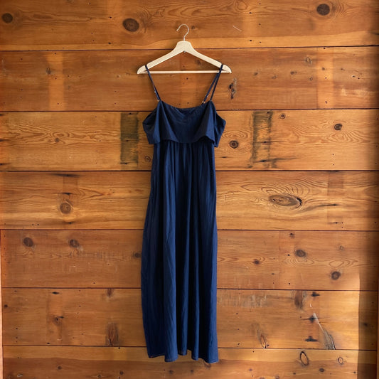 M - Xirena Navy Blue Cotton Silk Blend Sleeveless Skyla Maxi Dress 1206TY