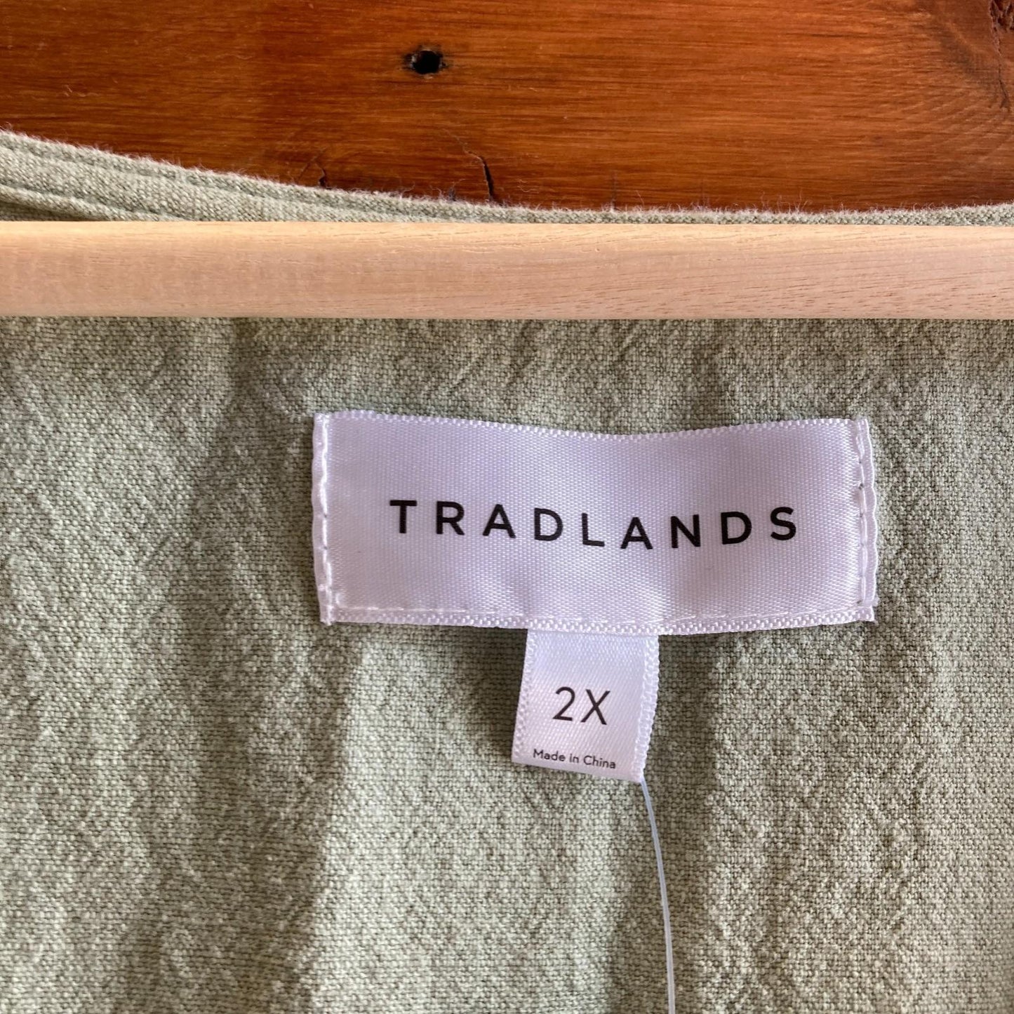 2X / XXL - Tradlands Sage Green Button Front Short Sleeve Tiered Dress 0923AP