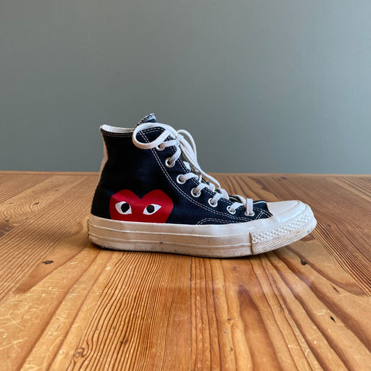 7 - Converse x Comme des Garcons Black Play Lace Up High Tops Sneakers 0531AF
