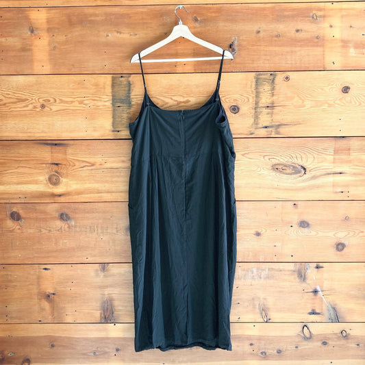 3X - Jenni Kayne Black Adjustable Strap Rove Midi Dress w/ Pockets 0603AG