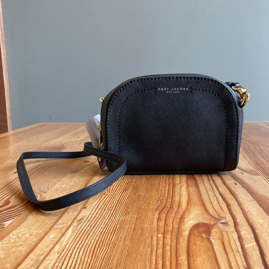Marc Jacobs Black Saffiano Leather Small Top Zip Crossbody Purse Bag 0919LF