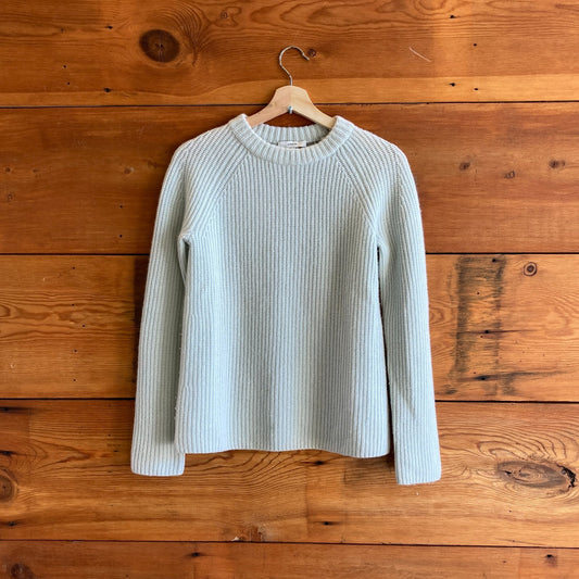 M - Vince $365 Aloe Shaker Rib Knit Cashmere Crew Neck Pullover Sweater 1217MA