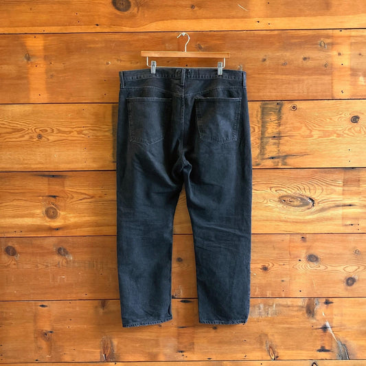 34 - AgoldE Black Wash Parker Long Womens Button Fly Straight Leg Jeans 0720LP