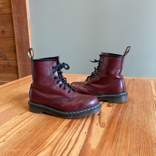 7 - Dr Martens Cherry Red Air Wair 11821 Womens Combat Lace Up Boots 0208KS