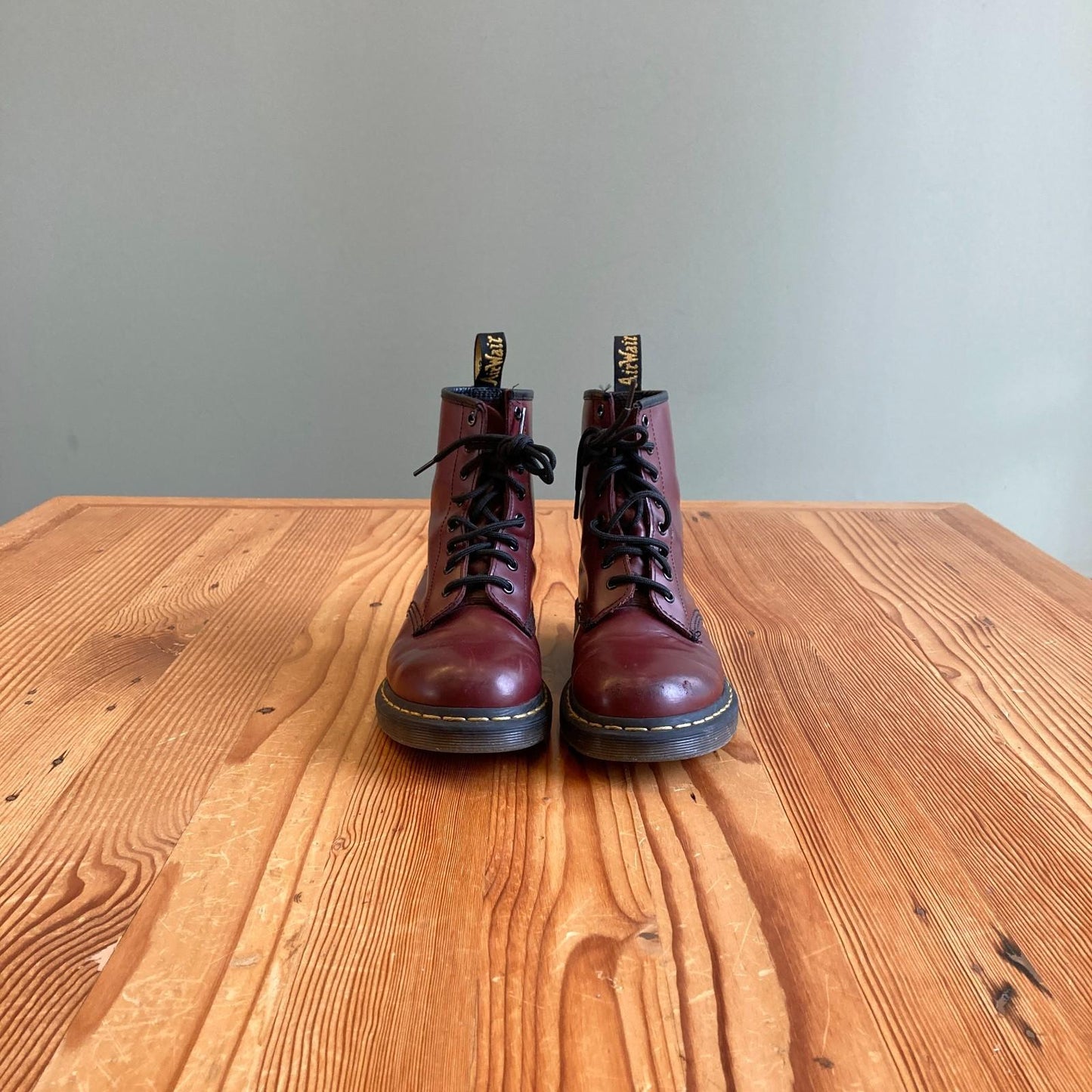 7 - Dr Martens Cherry Red Air Wair 11821 Womens Combat Lace Up Boots 0208KS